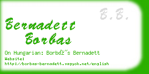 bernadett borbas business card